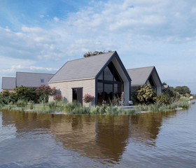 Een luxe, moderne watervilla gelegen op een eigen eilandje op Landal Waterresort Blocksyl.