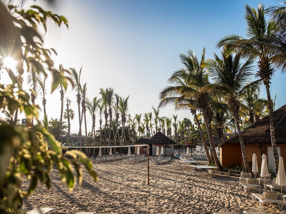Strand palmbomen Hotel Maspalomas Princess Gran Canaria familievakantie Canarische Eilanden