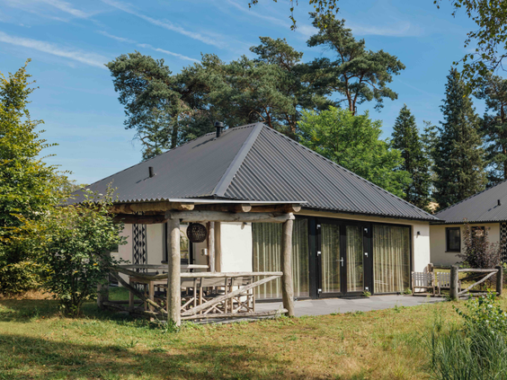 Vrijstaande luxe lodge plus met veranda in bosrijke omgeving van Safari Resort Beekse Bergen