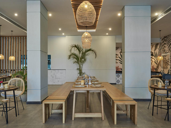 Three Corners Sunny Beach Resort à la carte restaurant specialiteitenrestaurant Hurghada Egypte familiehotel dineren interieur