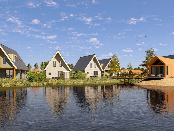 Moderne en duurzame vakantiehuizen gelegen aan het water op het luxe Vakantiepark De Strabrechtse Vennen in Someren, Noord-Brabant.